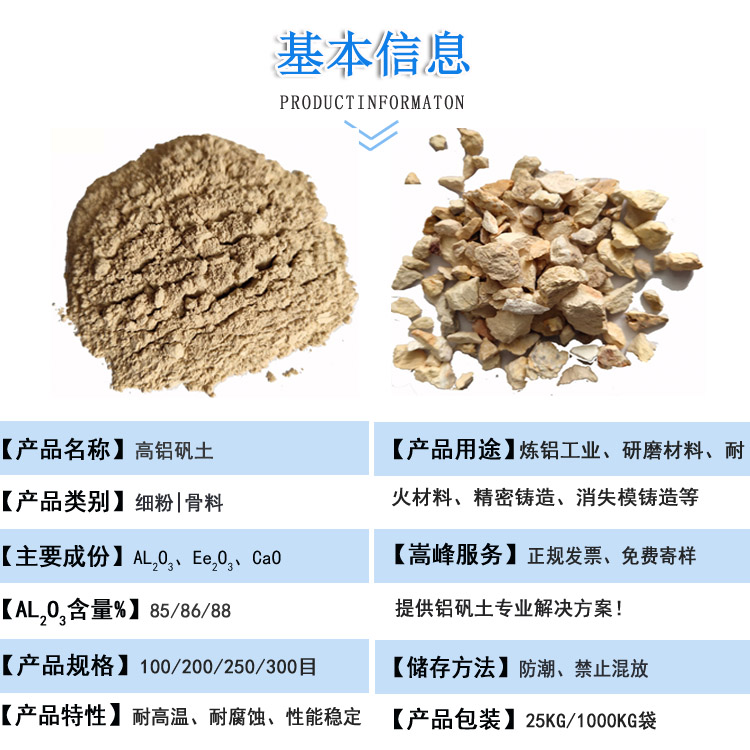 高铝矾土|熟料|骨料|细粉价格|厂家图